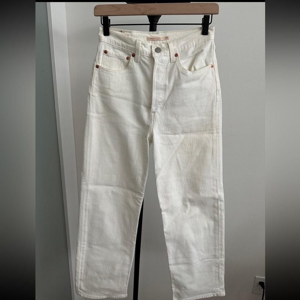 Levi’s Ribcage Straight White Jeans